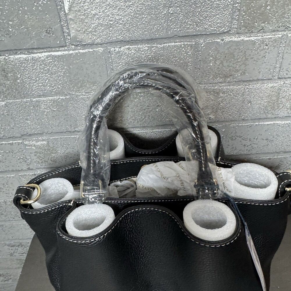 Dooney & Bourke Lucca Leather Barlow Black Pebble Satchel NWT Strap Bag - Picture 8 of 10